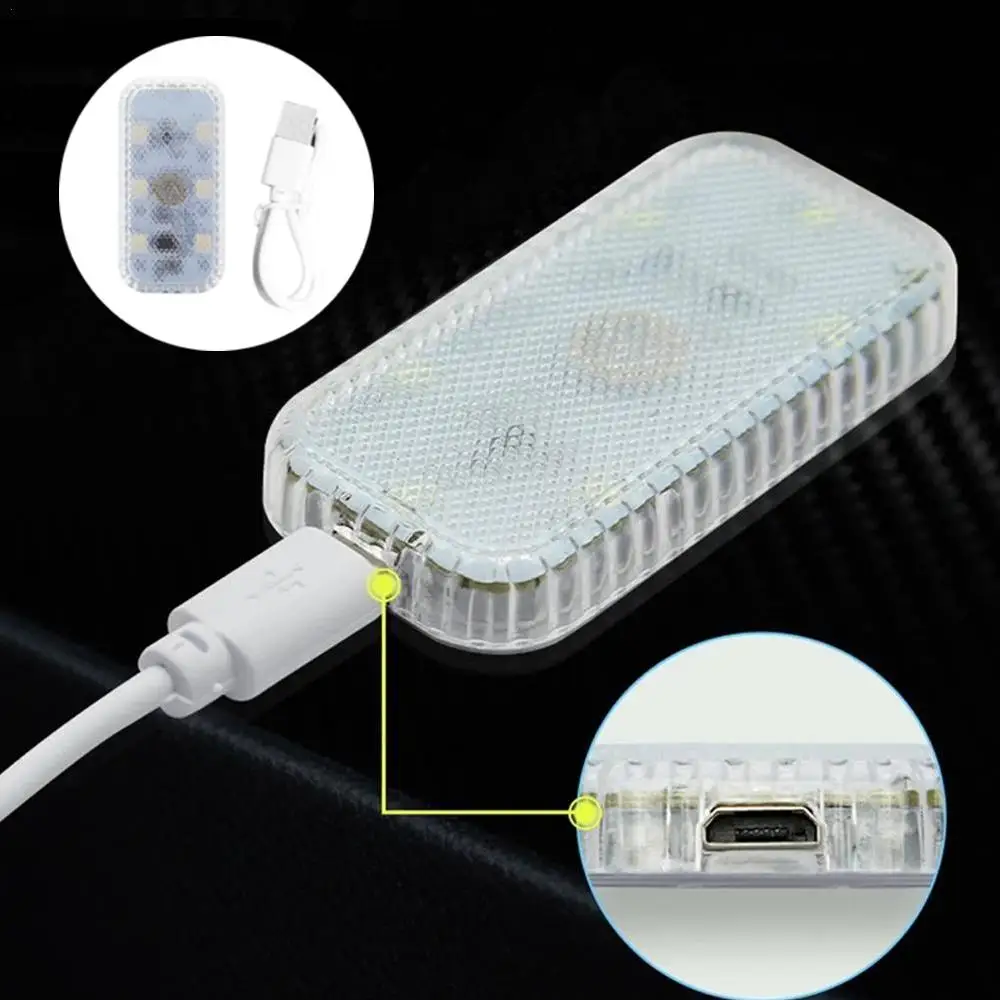 1 шт. миниатюрный Автомобильный светодиодный светильник с USB-зарядкой