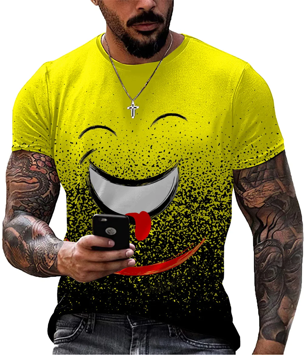 

Летняя Дизайнерская футболка с забавным рисунком лица, уличная одежда для мужчин, футболки, топы, летняя футболка