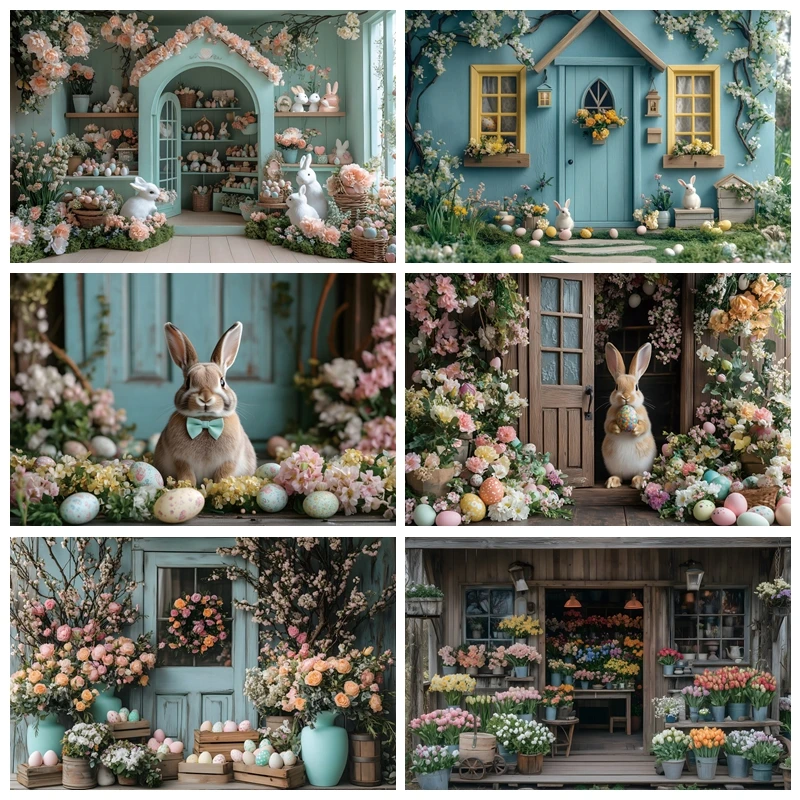 Фон для фотосъемки с изображением пасхального кролика