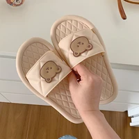 2022 cute bear slippers for women kawaii beach slides girls fashion cartoon bear sandals bathroon shoes