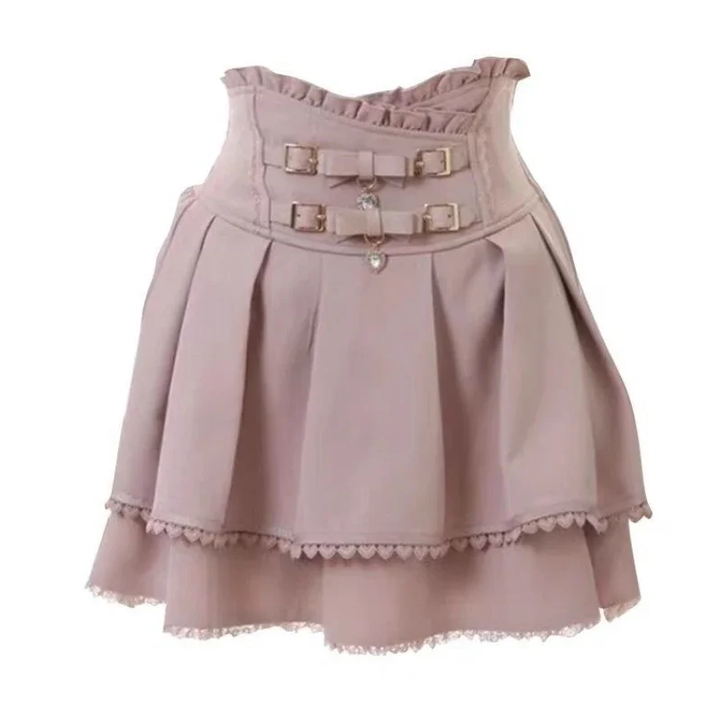 Японские кавайные мини-юбки-торты женские юбки Jupe Fairy Bandage Lolita с высокой талией Y2k