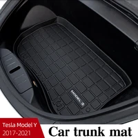 car trunk mat for tesla model 3 y 2017 2021 rubber carpet waterproof protective pad dustproof storage box accessories