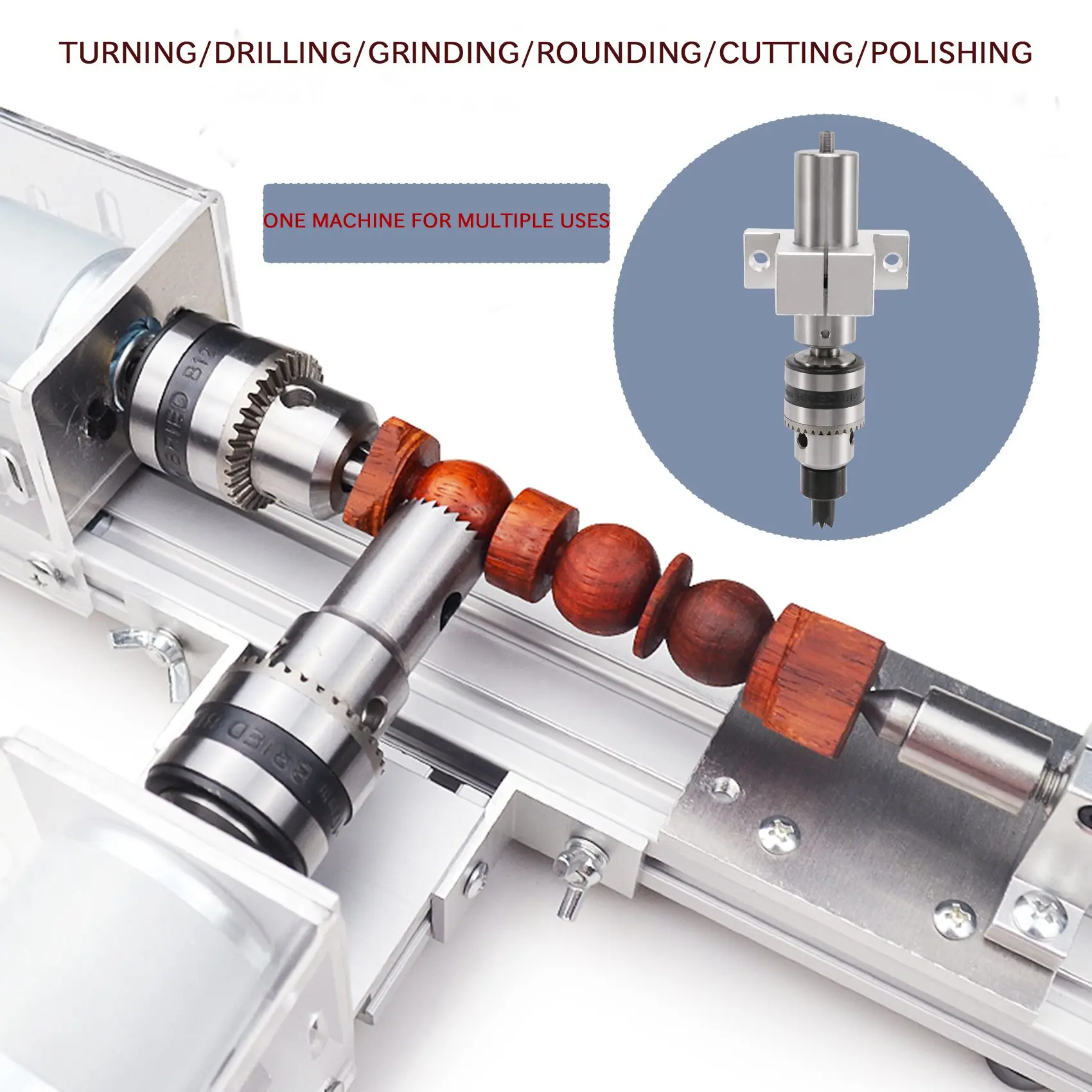 

Multifunction Drilling Tailstock Live Center With Claw For Mini Lathe Machine Revolving Centre DIY Accessories Woodworking