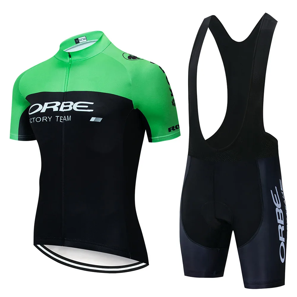 

ORBE Cycling Kits Men Beginner Cycling Jersey Sweatshirt Ropa Bicicleta Short Sleeve Riding Clothes Rode Bike Bib Suits