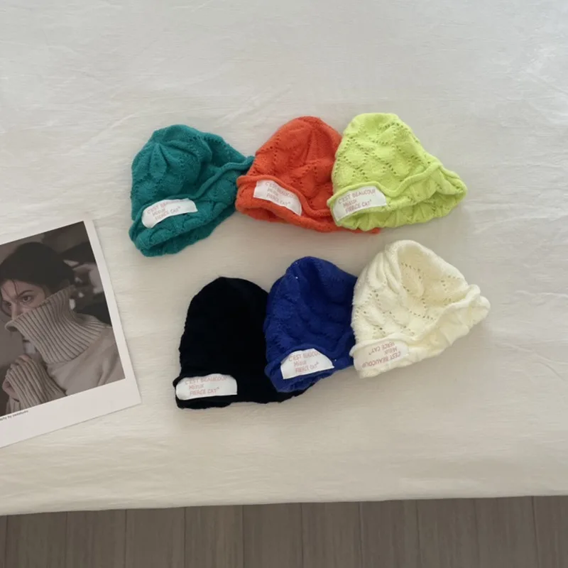 

Kids Letter Knit Beanie Rib Beanie Cap for Newborn Baby Girls Boys Solid Color Children Hat Winter Warm Infant Knitted Hat
