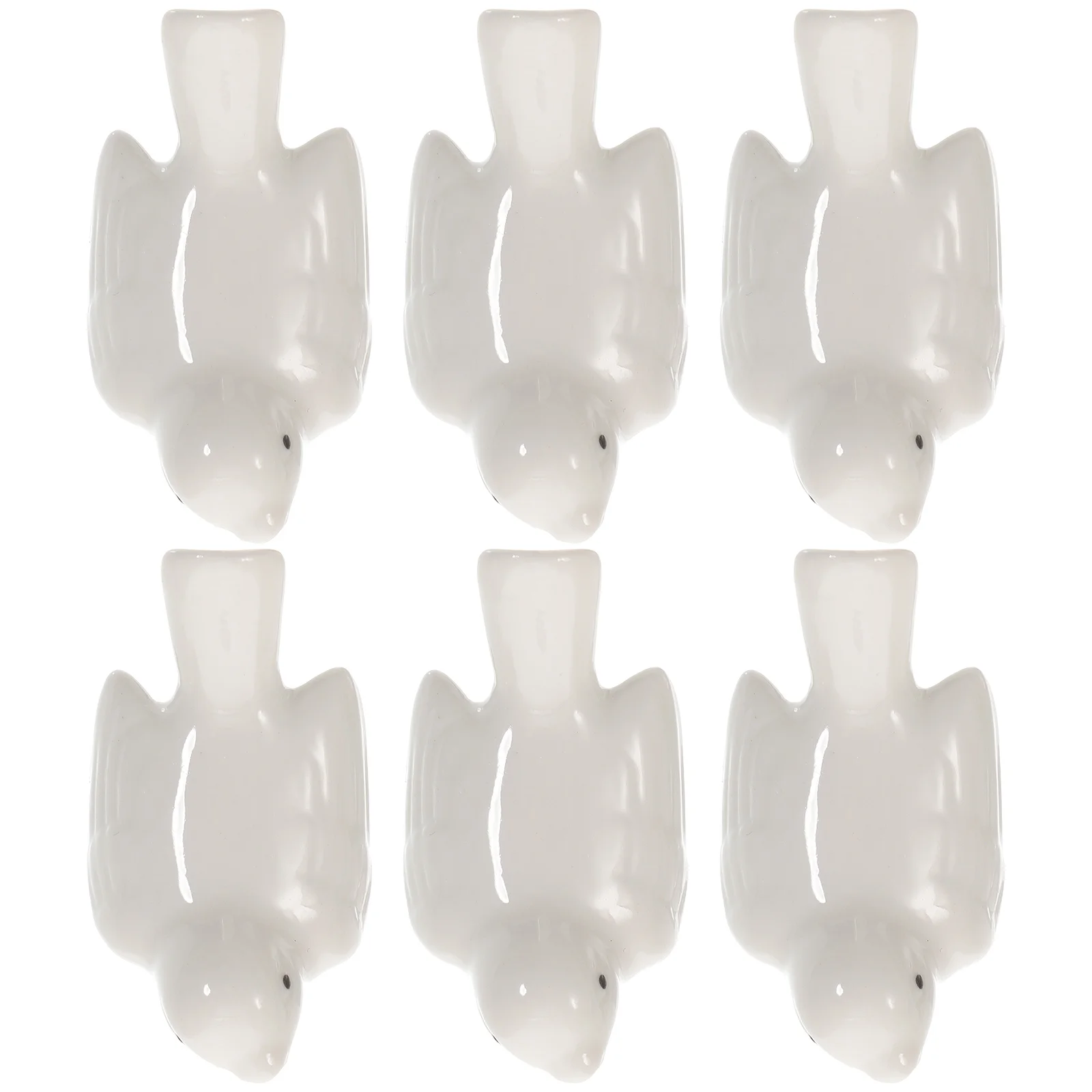 

6 Pcs Ceramic Bird Chopstick Rest Table Chopsticks Holders Multifunctional Kitchen Rabbits Decor Rack Spoon