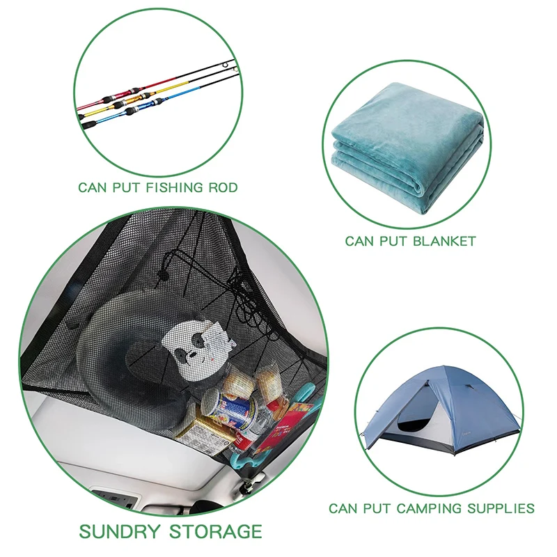 Универсальный внутренний карман на потолочной крыше автомобиля молнии для