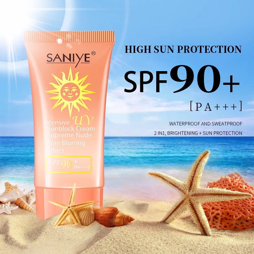 SANIYE Facial Body Sunscreen Whitening Sun Cream Sunblock Skin Protective Cream Anti-Aging Oil-control Moisturizing SPF 90+ R121