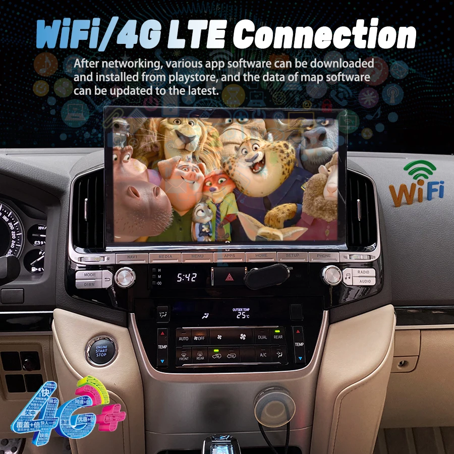 Автомобильный радиоприемник с сенсорным экраном 13 3 дюйма Android 10 беспроводная