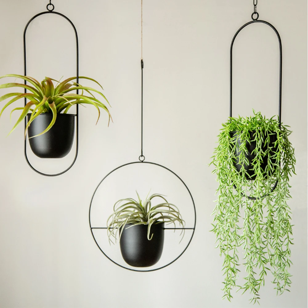 

10 Type Metal Hanging Flower Pot Nordic Chain Hanging Planter Basket Flower Vase For Home Garden Balcony Decoration 2022 New