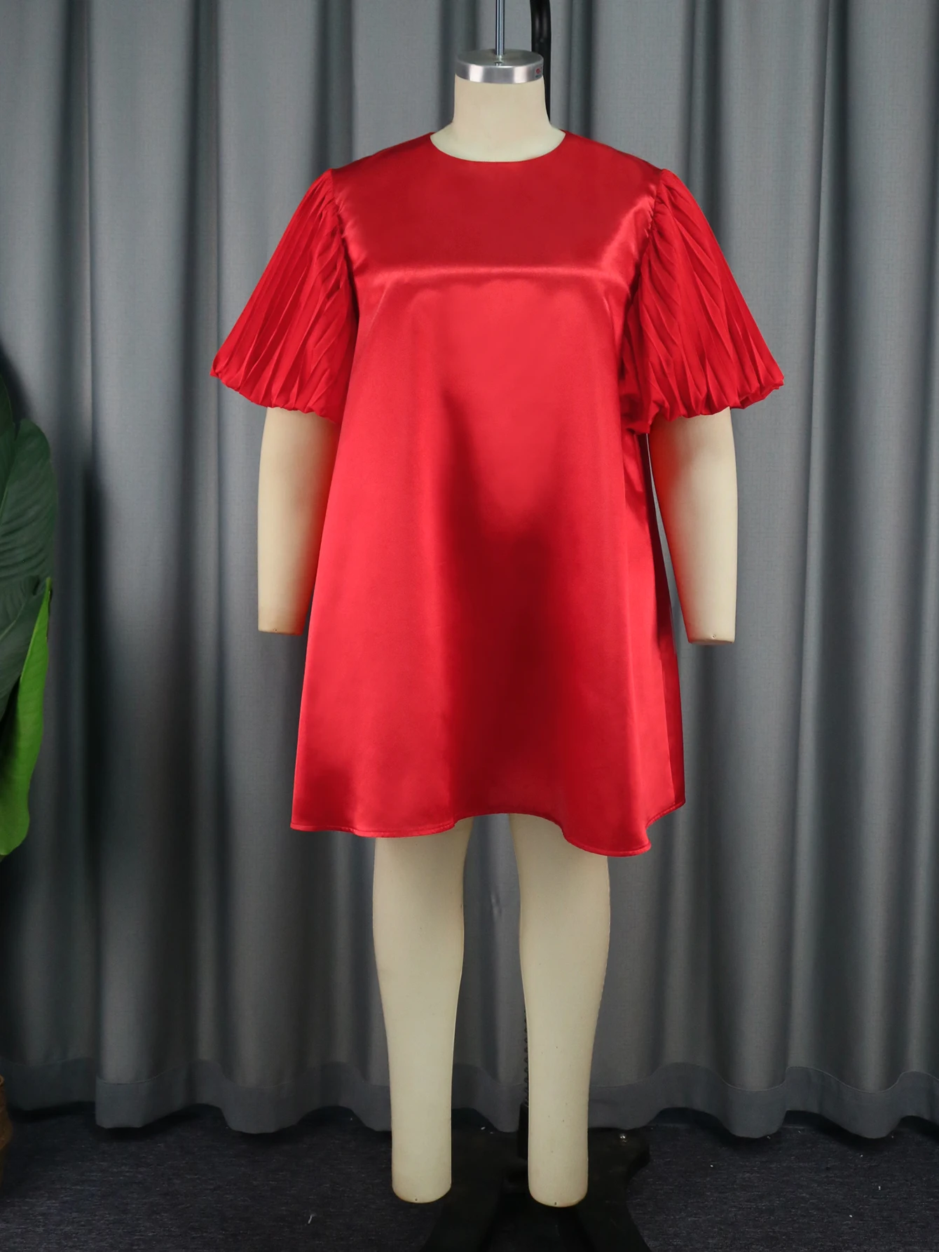 Женское Свободное платье с круглым вырезом до колена 3XL 4XL