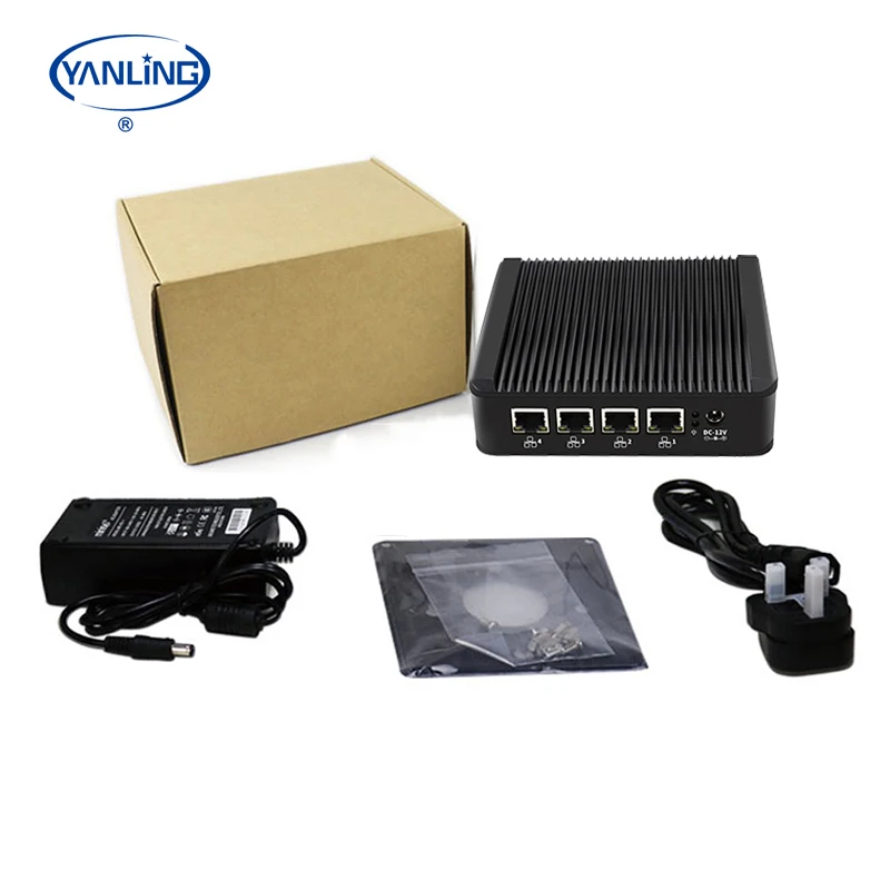 Yanling 4-портовый микро брандмауэр прибор J4125 четырехъядерный мини пк Max DDR4 8 гб COM DP HD