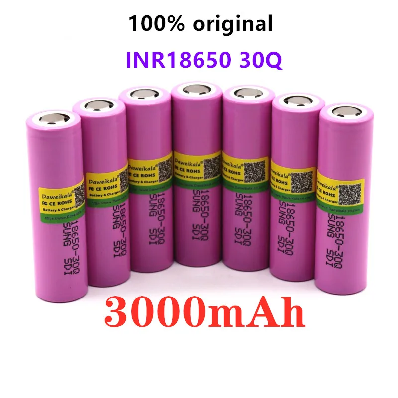 

2~20 pcs New 18650-original for 18650 battery 3000 mah INR18650 - 30Q 20A li ion rechargeable battery for electronic cigare