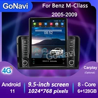 gonavi 4g lte android 11 tesla screen car multimedia player radio navigation stereo for mercedes benz ml x164 2005 2009