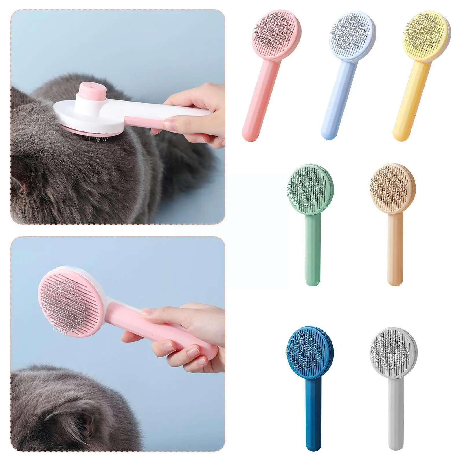 

Brush Pet Comb Self Cleaning Slicker Brush Remove Comb Beauty Dematting Slicker Pet Brush Comb Grooming Hair Dog Z2d9