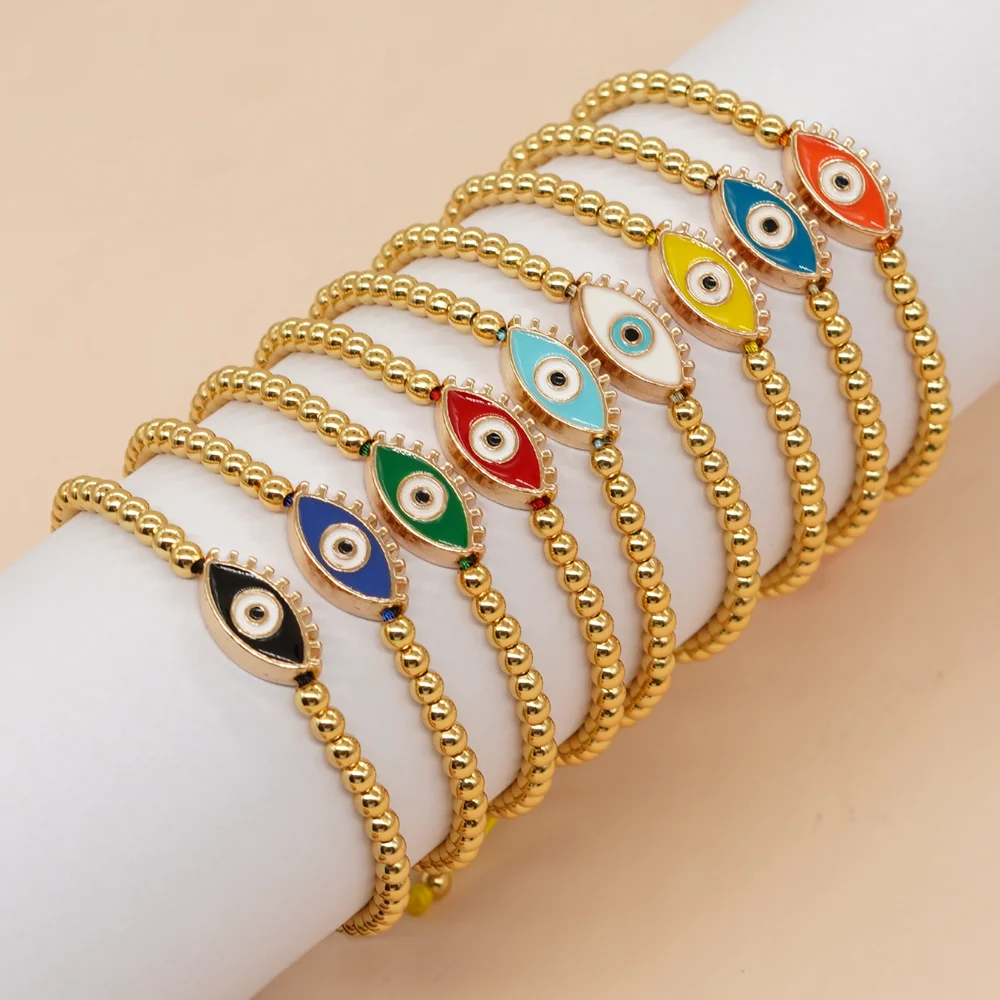 

Go2Boho Women Lucky Rope Bangle Bracelets Golden Plated Summer Jewelry Girl Boho Evil Eye Beaded Miyuki Bracelet Handmade Gift