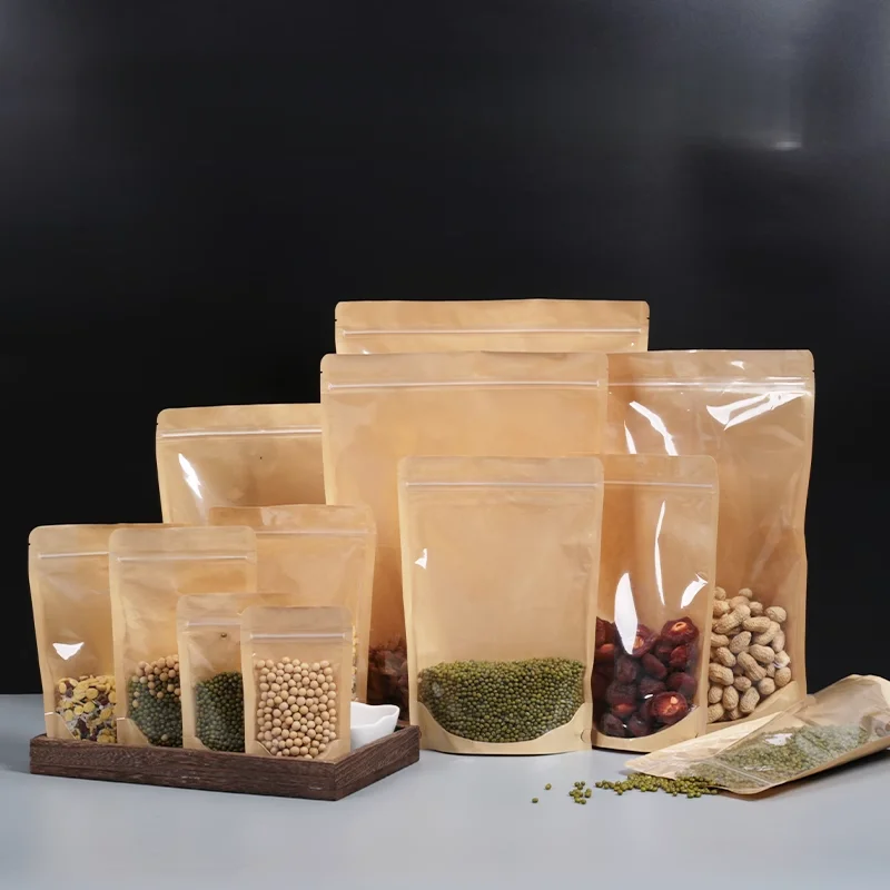 

Крафтовые пакеты с окном для еды