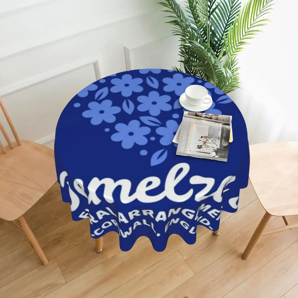 

Demelza's Floral Arrangements Tablecloth 60in Round 152cm Wrinkle Resistant Decorative Border Indoor/Outdoor