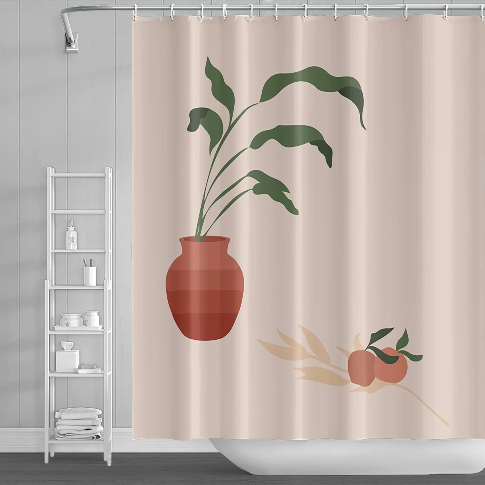 Скандинавская занавеска для душа с абстрактным изображением ветра