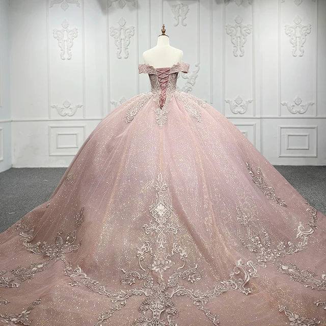 Quinceanera Dresses Ball Gown Flower Vestidos De 15 Años Pink Embroidery DY9915 Lace Beading Evening Party Dress 2023 Bar Mitzv 2