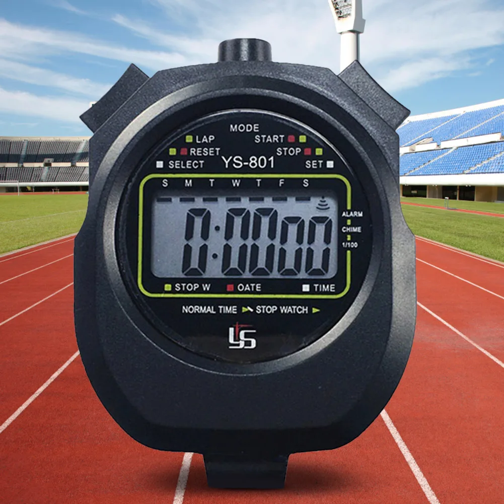 

Ручной цифровой секундомер, Водонепроницаемый Профессиональный таймер с кнопкой, батарея, легкий, многофункциональный для тренировочных соревнований