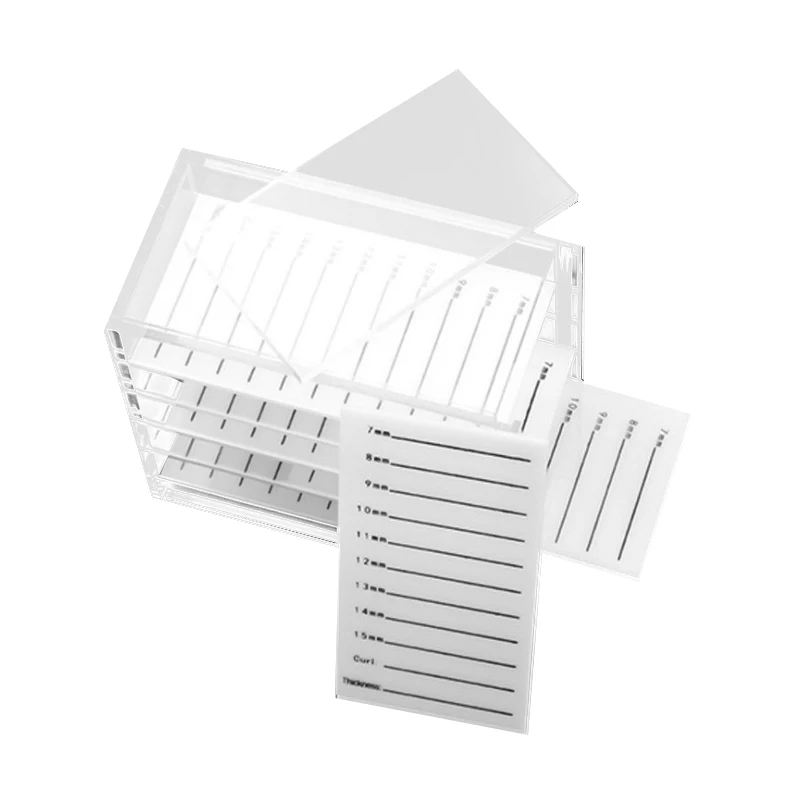 

5 Layers Transparent Eyelash Box Storage Box Organizer Acrylic Lash Pallet Holder Case Grafting Desktop Flower Eyelash Display