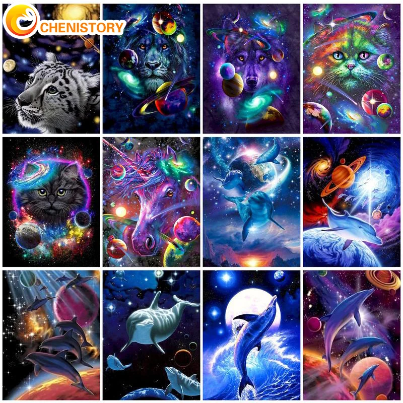 

CHENISTORY Planet Painting By Numbers Kit Oil Picture Drawing On Canvas With Frame Kits For Adults Coloring By Number Home Decor