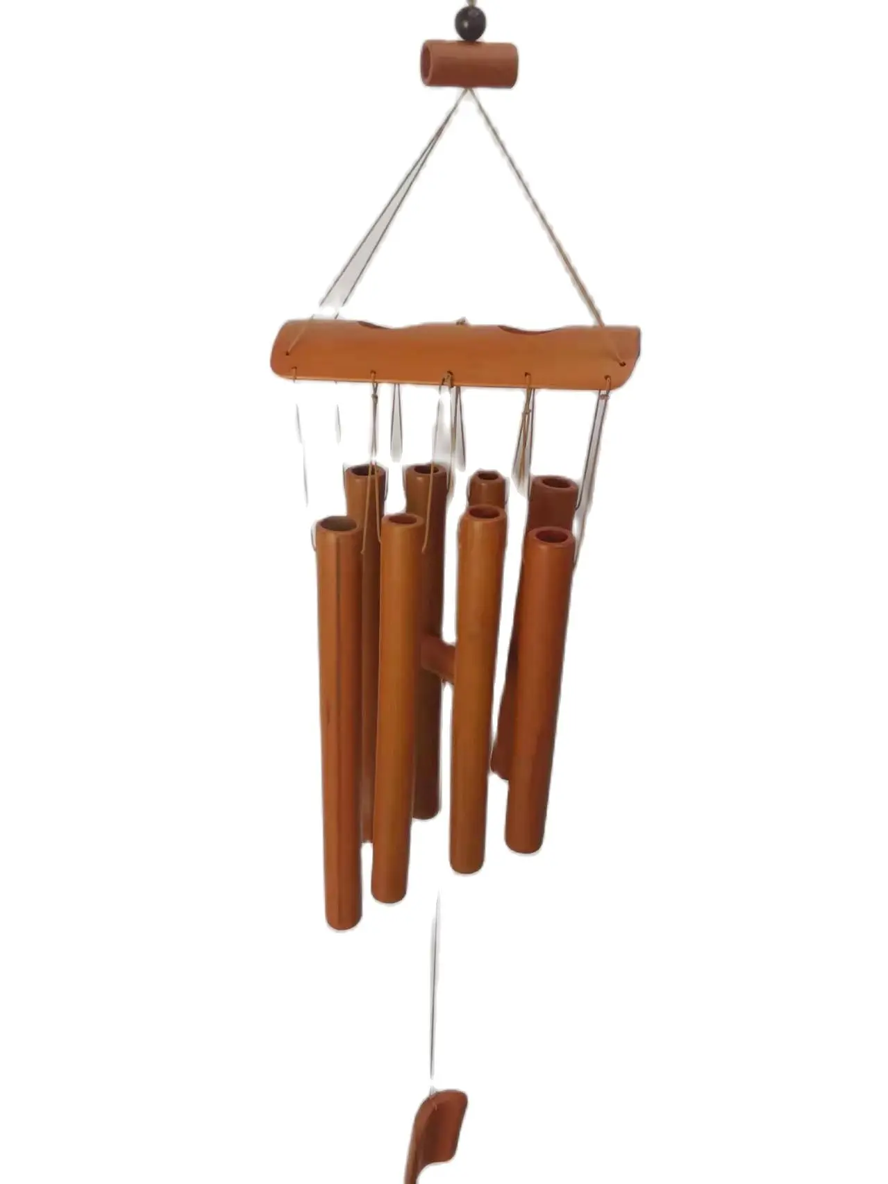 

Practical Hand-Crafted Bamboo Tubes Wind Chimes Hollow Tuned Music Natural Wind Chime With A Ladder On Top For Indoor Out