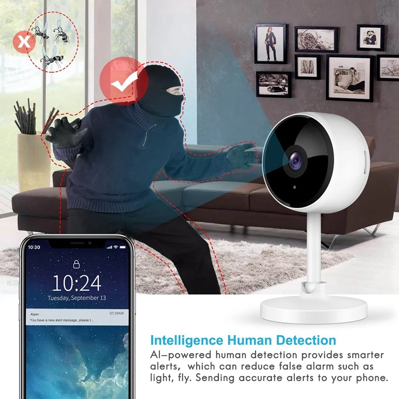 Камера видеоняни 1080P с приложением для телефона Wi-Fi IP-камера ночным видением