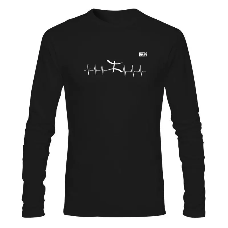 Man Clothing New Men Designer   Style Colors  Digital T-Shirt Round Neck Men Amazigh Heartbeat Printed
