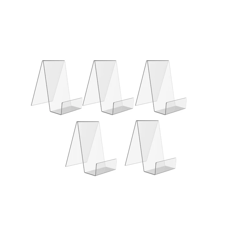 

5 Pack Acrylic Book Stand,Clear Acrylic Display Stand, Clear Holder For Displaying Pictures,Jewelry,Watch Display Stand