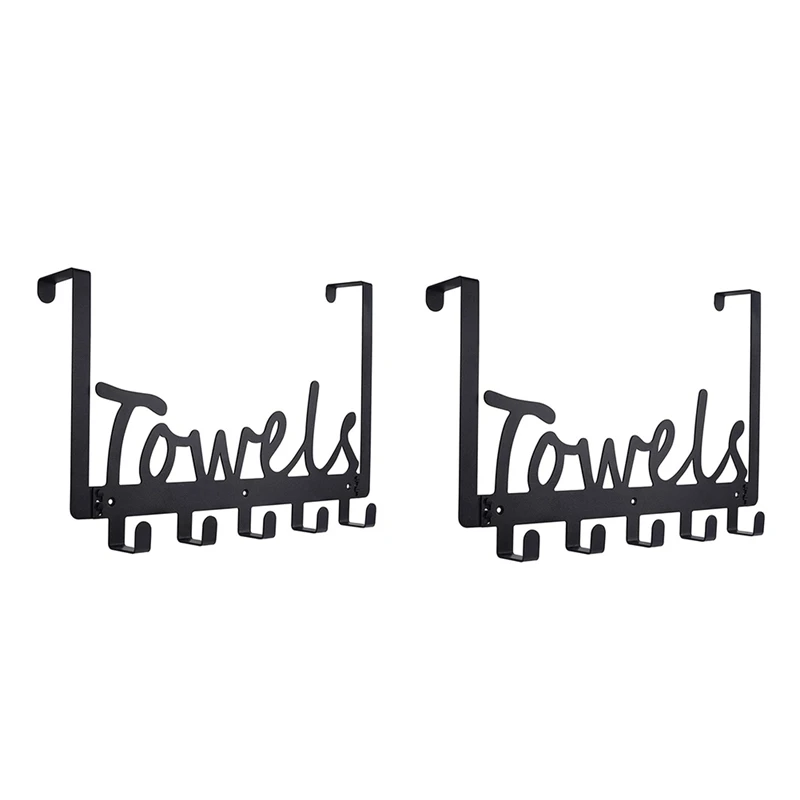 

Вешалка для полотенец, держатель для полотенец, настенное крепление, вешалка для полотенец на дверь, крючки для ванной комнаты, для подвешивания, сверхпрочный, с 6 крючками