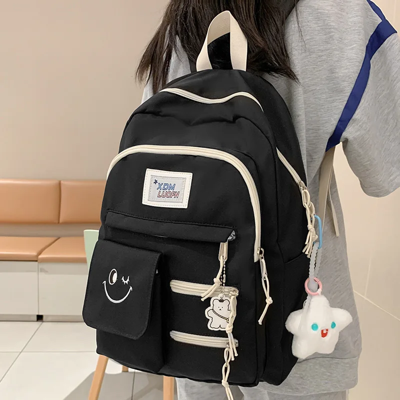 

Рюкзак для путешествий и книг для девушек, нейлоновая модная женская сумка для студентов, водонепроницаемая трендовая школьная сумка, милый женский ранец для ноутбука и колледжа