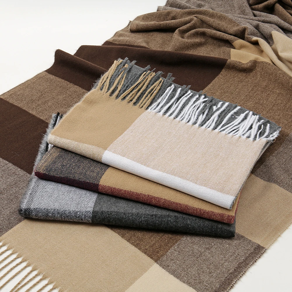 Новейший имитация кашемира шарф с кисточкой женский зимний теплый шейный платок