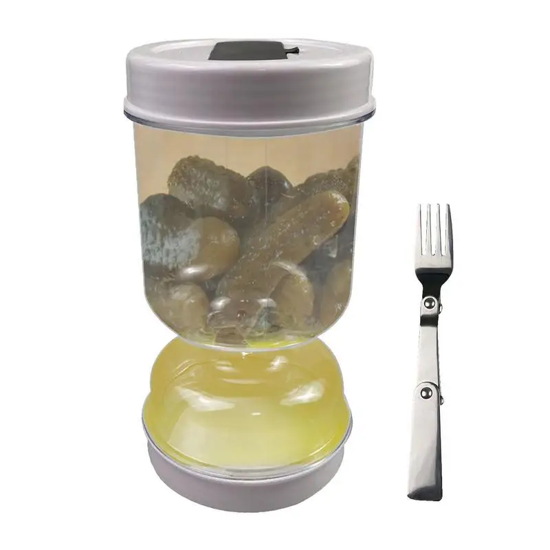 

Pickle Jar With Strainer Food-Grade Dry Wet Separation Design Kimchi Jar With Fork Seal Pickle Storage Container Hourglass Jars