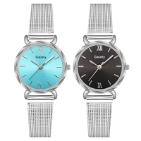 2022 new fashion womens business watches alloy mesh belt quartz watches for women blue dial wristwatch female gift reloj mujer