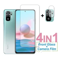 4 in 1 tempered glass for xiaomi redmi note 10 10s 9 9s 8t 8 10 pro screen protector protective phone len film for redmi note 10