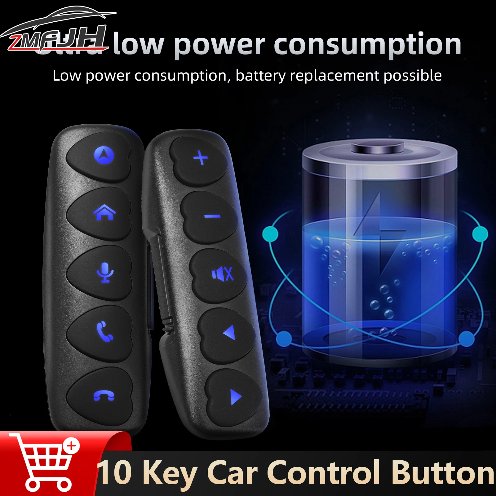 

10-клавишная Беспроводная Кнопка На Руле Автомобиля С Синей Подсветкой Для Аудио-радионавигации DVD Android GPS Универсальный...