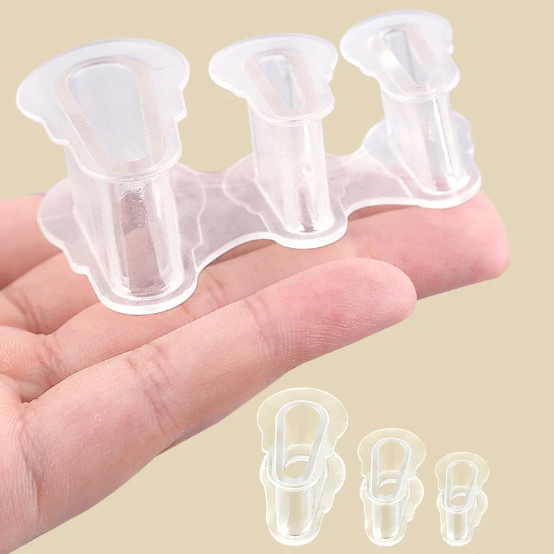 

2pieces=1pair Foot Care Splitter Bunion Corrector Silicone Overlap Separators Gel Thumb Hallux Valgus Toe Orthosis Clip Pads