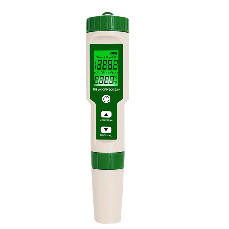 

5 In 1 PH/TDS/EC/ORP/Temperature Meter PH Meter Digital Water Quality Monitor Tester For Pools Drinking Water Aquarium
