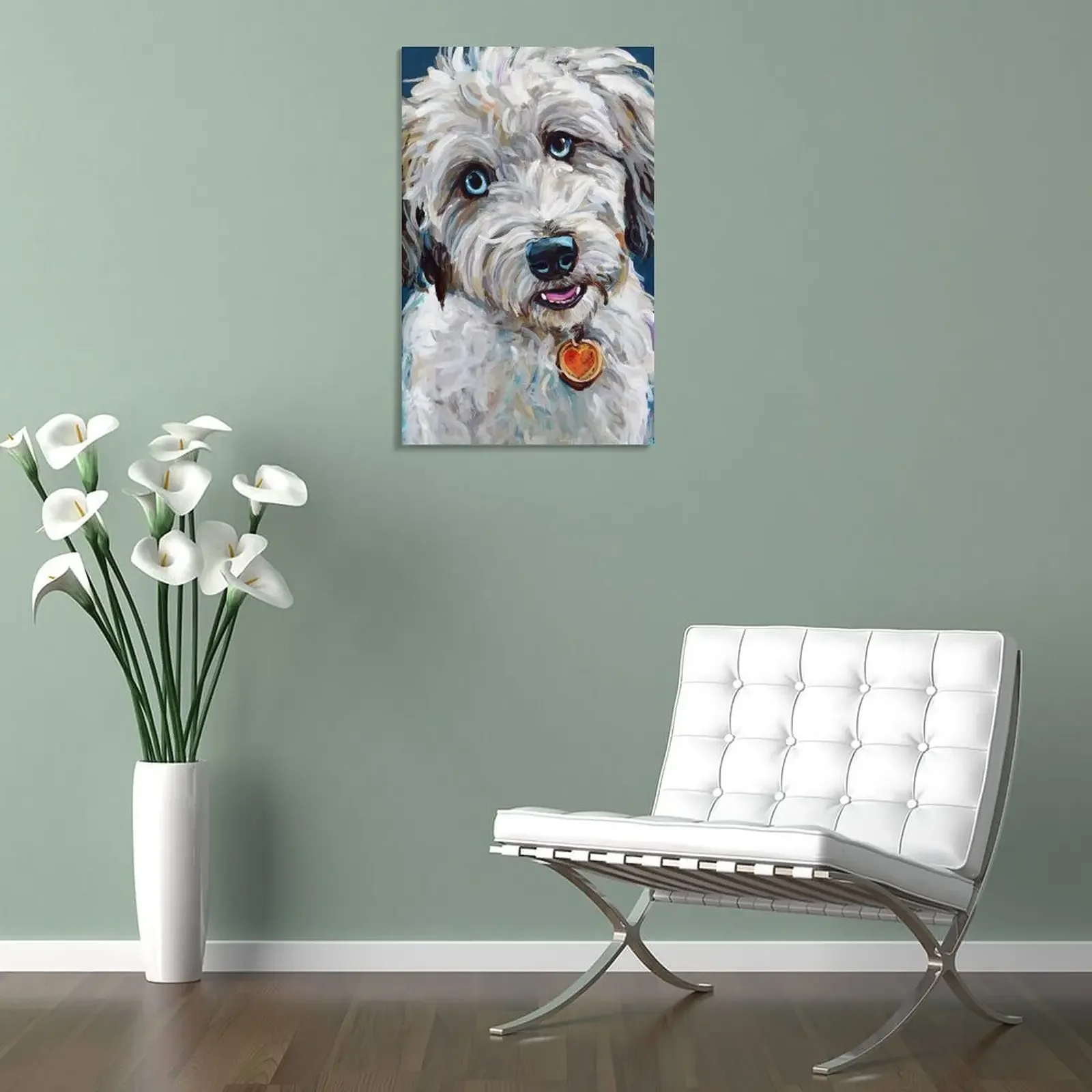 Симпатичные синие глаза Aussiedoodle холст картины украшения для комнаты декоративные