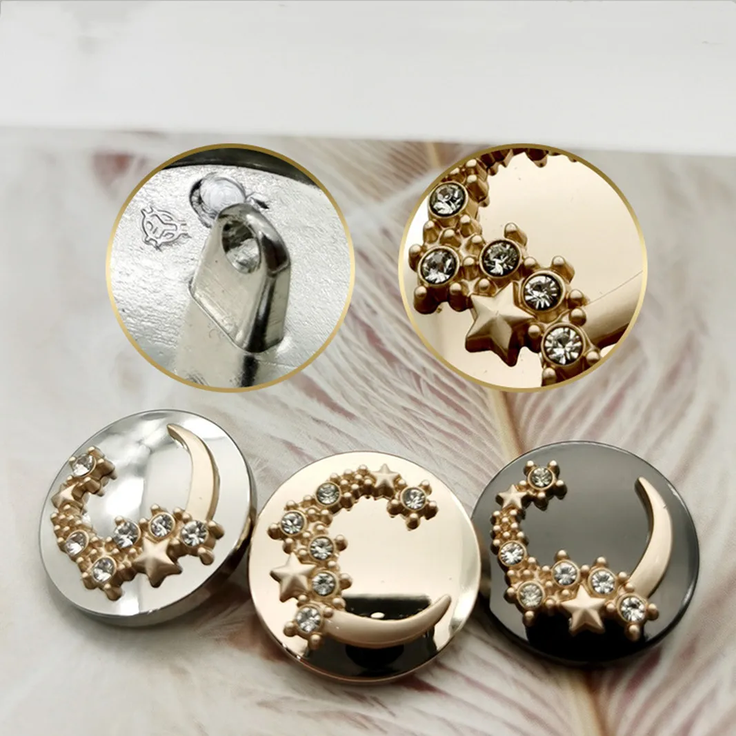 10 шт. круглых женских шерстяных пуговиц с бриллиантами