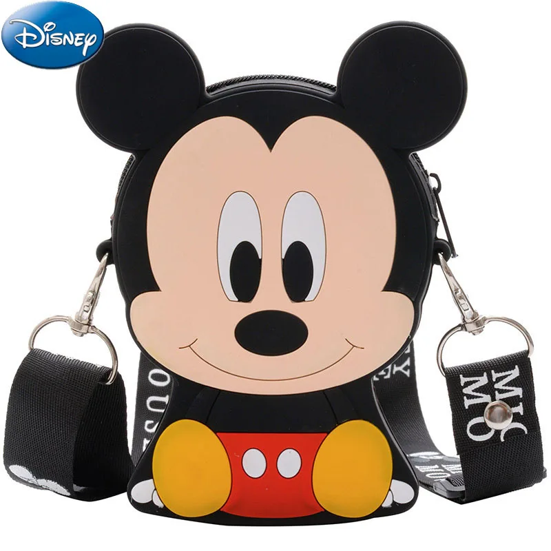 

Mickey Minnie Shoulder Bag Disney Waterproof Silicone Crossbody Bags Baby Kindergarten Coin Purse Messenger Bag Girls Boys Gift