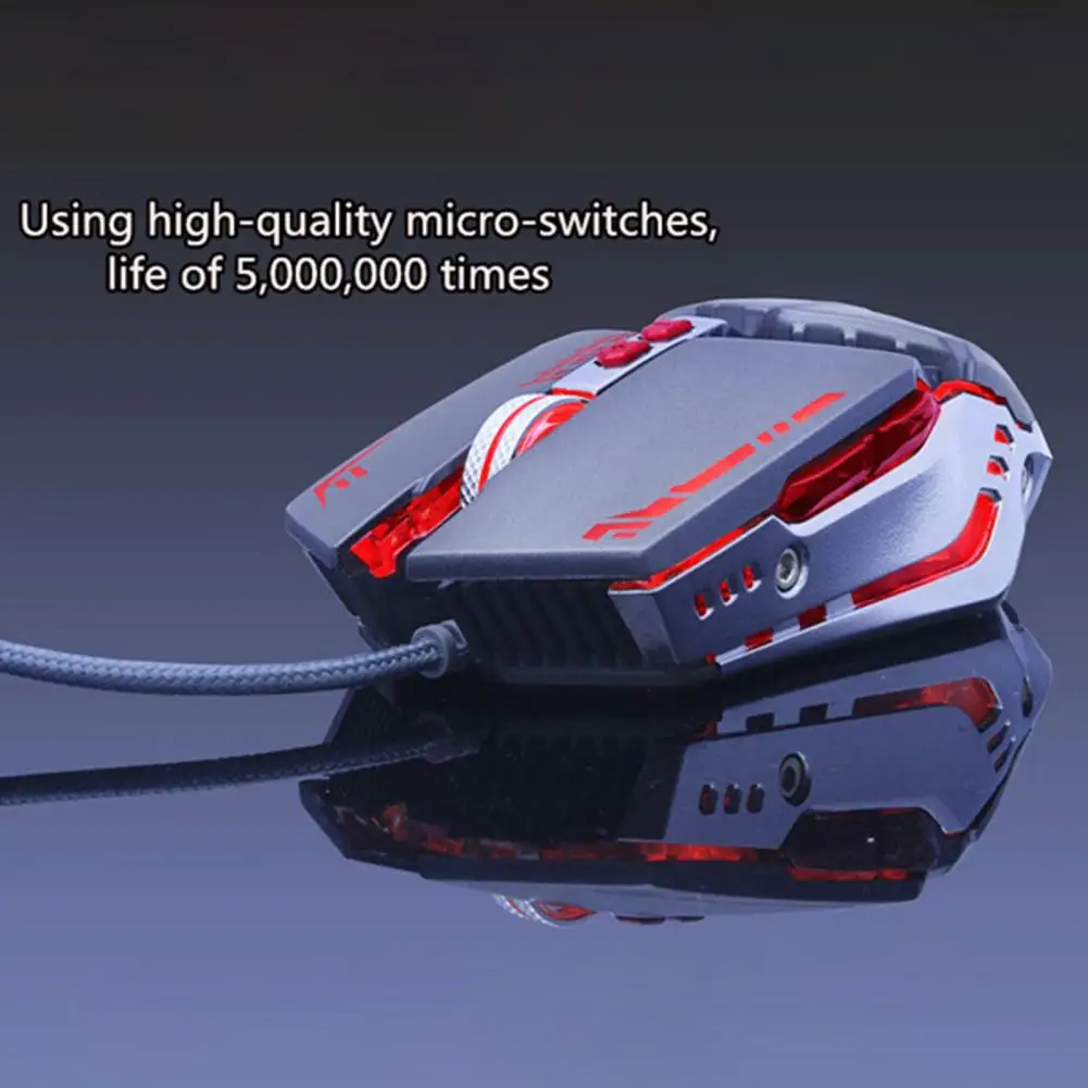 

ZUOYA MMR5 Wired Mouse Luminous Programmable 8 Buttons 4000DPI USB Optical Gaming Mice for PC