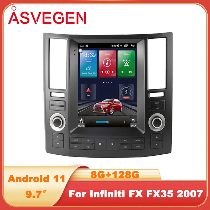 9 7-дюймовый автомобильный мультимедийный плеер Android 11 для Infiniti FX35 2007 навигация Wi-Fi