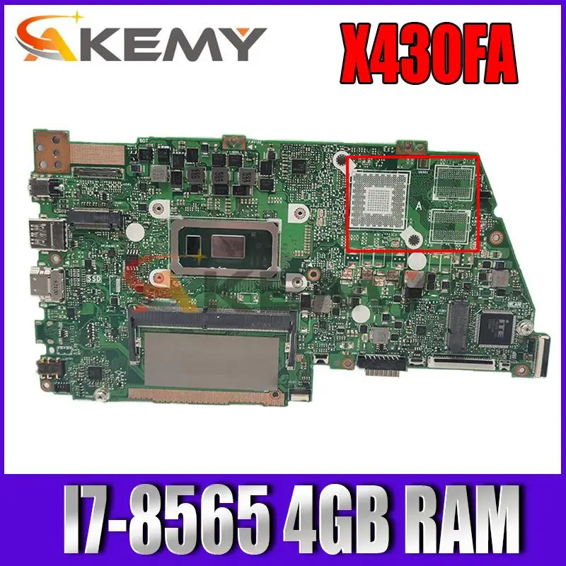 

Материнские платы X430F материнская плата для ноутбука ASUS X430FA X430F A430F S4300F 100% протестированная оригинальная материнская плата I7-8565U 4G RAM