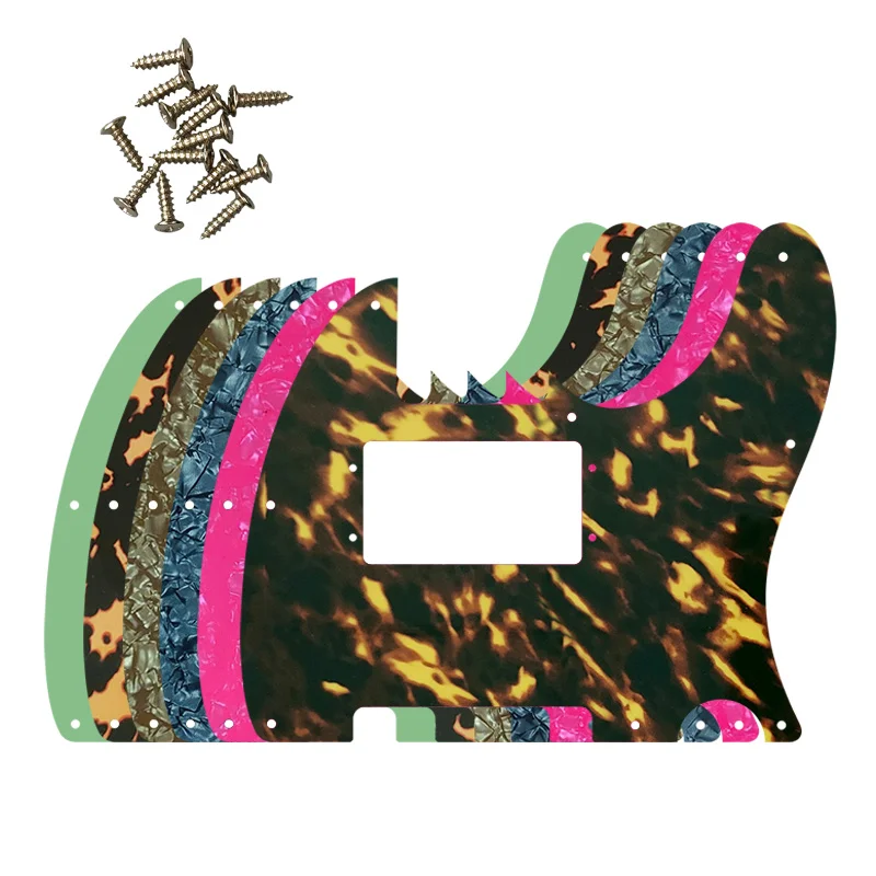 

5pcs Guitar Parts - For Tele Wide Range Route Humbucker Guitar Pickguard Scratch Plate Replacement Flame Pattern