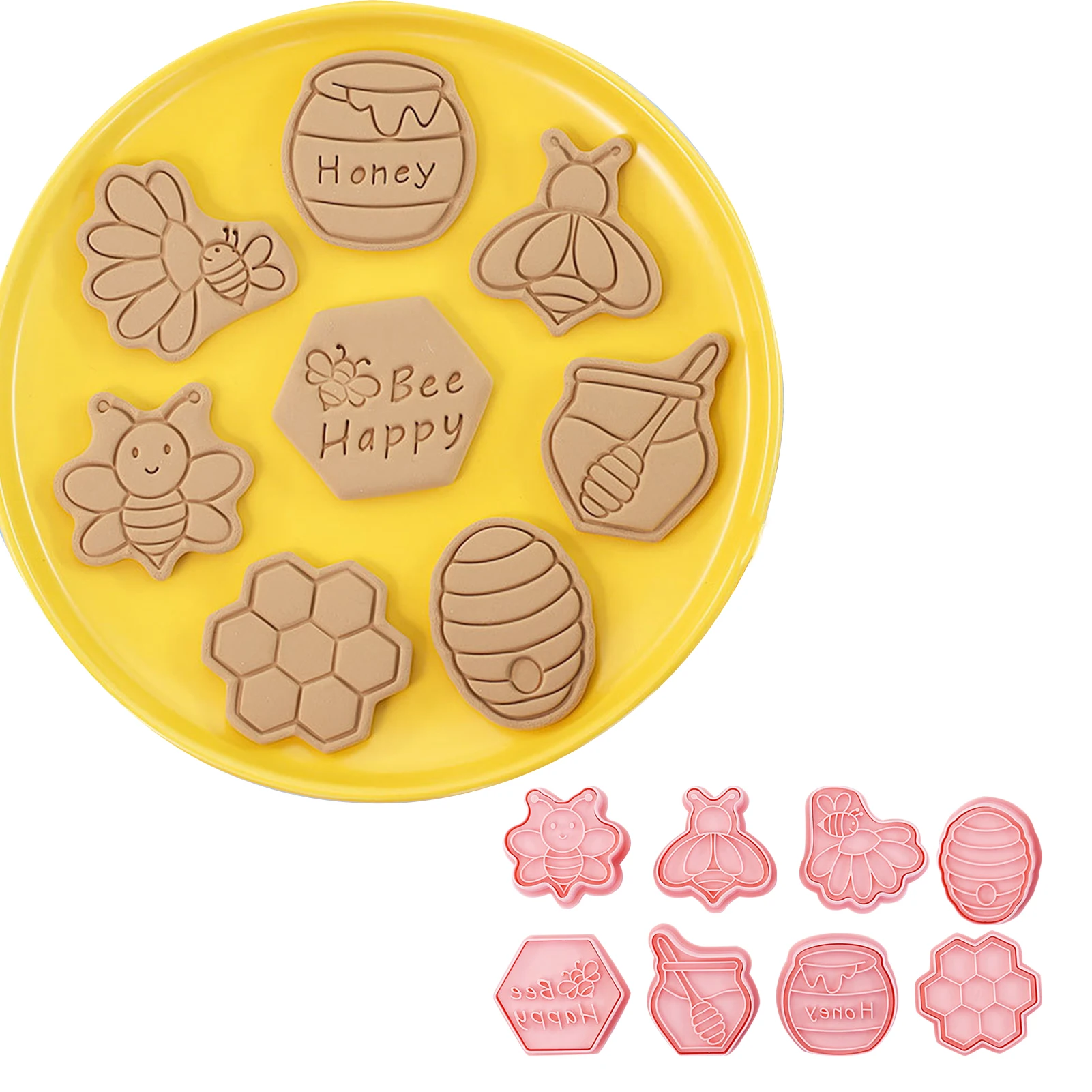 

Bee Cookie Moulds Novel Creative Honeycomb Candies Mold For Kids Cartoon Bees Candy Cutter For DIY Birthday Party