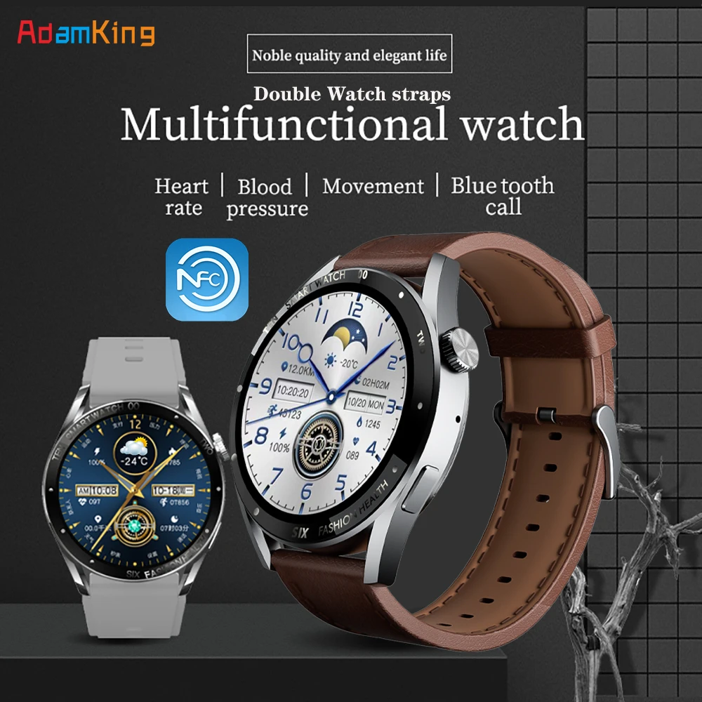 

New X1ProMAX Smart Watch Men 1.39" NFC Waterproof Blue Tooth Call Heart Rate Sport GPS Tracker GT3 Wireless Charge Smartwatch