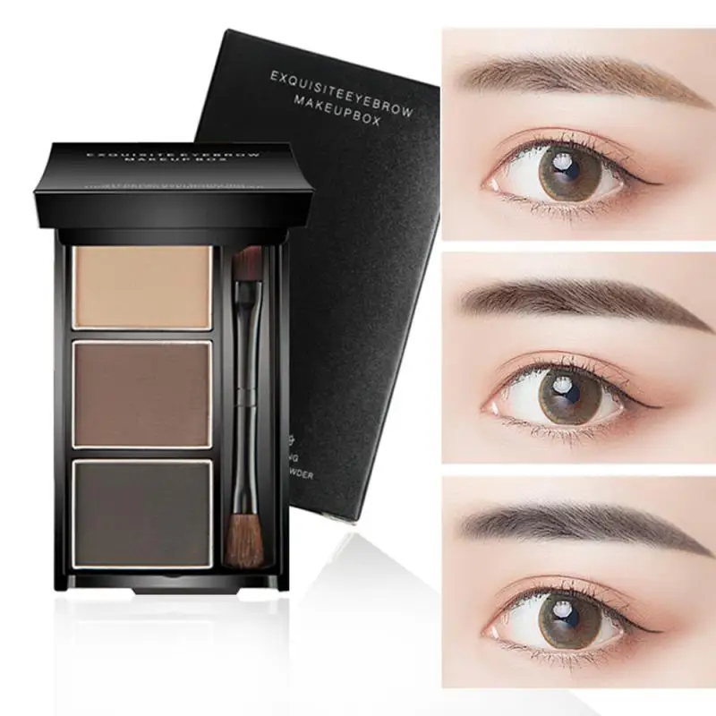 

3 Colors Three-dimensional Natural Eyebrow Powder Palette Highlight Powder Nose Shadow Lasting Non-blooming Eyebrow Cosmetics